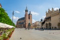 Krakow, Poland - 08/08/2020 - St. Mary`s Church in the Market Square in Krakow Royalty Free Stock Photo