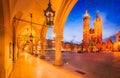 Krakow, Poland - Historic charming Cracovia\'s night scene, Ryenek Square Royalty Free Stock Photo