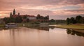 Krakow. Sunrise view of the city landscape