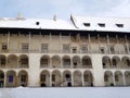 KRAKOW, POLAND, 2021 - The tiered arcaded inner courtyard of the Wawel Royal Castle. Royalty Free Stock Photo