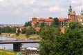 Krakow, Poland top view of old town and Wawel Poland top view of old town and Wawel castle on the hill, Visla river. View of the