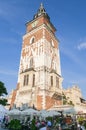 Krakow, Poland. Town Hall Tower Krakow, one of the main focal points of the Main Market Square in the Old Town. Royalty Free Stock Photo