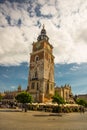 Krakow, Poland: Town Hall Tower at Main Market Square in the Old Town Royalty Free Stock Photo