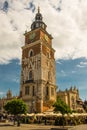 Krakow, Poland: Town Hall Tower at Main Market Square in the Old Town Royalty Free Stock Photo