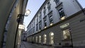 Krakow, Poland: View of European street light in Tomasza street during night, European street at night