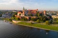 Krakow. Poland.  Wawel cathedral and castle. Aerial view Royalty Free Stock Photo