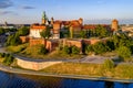 Wawel cathedral and castle. Krakow. Poland. Aerial view Royalty Free Stock Photo