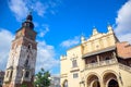 Krakow`s Town Hall Tower located in Main Square of the Old Town of Krakow, Poland Royalty Free Stock Photo