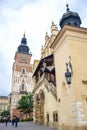 Krakow`s Town Hall Tower located in Main Square of the Old Town of Krakow, Poland Royalty Free Stock Photo