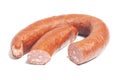 Krakow sausage isolated on white background