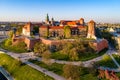 Krakow skyline, Poland, with Wawel Hill, Cathedral and castle Royalty Free Stock Photo