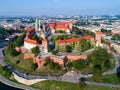 Krakow skyline, Poland, with Wawel Hill, Cathedral and castle Royalty Free Stock Photo