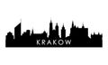 Krakow skyline silhouette.