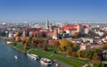 Krakow Skyline with Zamek Wawel Castle in Fall