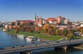 Krakow Skyline with Zamek Wawel Castle in Fall