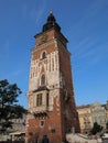Krakow square clock tower