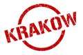 Krakow stamp. Krakow grunge round isolated sign.