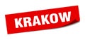 Krakow sticker. Krakow square peeler sign.