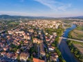 Kraljevo, Aerial view panorama of City in Serbia