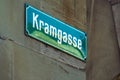 Kramgasse retro sign in the old town, Bern