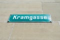 Kramgasse street sign in Bern, Switzerland Royalty Free Stock Photo