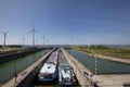 Krammersluizen lake krammer. Drone photograpy from the delta works in Zeeland in the Netherlands