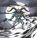 krampus beast in the snow Royalty Free Stock Photo