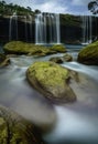 Krang Suri Waterfall near jaintia hills,Meghalaya,India Royalty Free Stock Photo