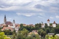 Kranj town with Alps in Slovenia