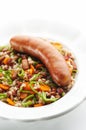 Kransky sausage with Barley Porridge