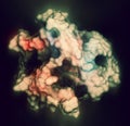 KRAS (Kirsten rat sarcoma viral oncogene homolog, fragment) protein. 3D rendering based on protein data bank entry 4obe Royalty Free Stock Photo