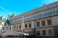 Krasiczyn, Poland - 11 October 2013: A view of the courtyard of Krasicki Castle in Krasiczyn, near Przemysl. The castle was built