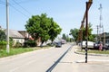 Krasnaya street in Akhtyrskiy urban settlement Royalty Free Stock Photo