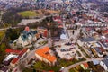 Krasnik town historical center with Cathedral and buildings Royalty Free Stock Photo