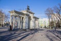 Krasnodar. Arch of saint Georgiy and bust of Geogiy Zhukov Royalty Free Stock Photo