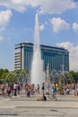 Krasnodar, fun people relax, city fountain, hotel Imtourist