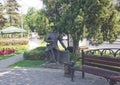 KRASNODAR,RUSSIA- AUGUST 19, 2016: The sculpture `Visitant` on Krasnaya street in downtown Krasnodar