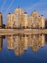 JK Evropeyskiy - Kozhevennaya 26, 28. Wonderful view of the complex from the Kuban River in the winter in the golden hours, the ho