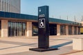 Krasnodar, Russia - October 21 2021: Disabled Person Sign. Gathering place for soccer or football fans with disabilities