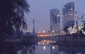 Krasnodar, Russia, 20 October, 2018: Evening view of the Bridge of Lovers in Krasnodar, Russia.