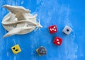 Playing Descent Tabletop Game, role playing game, dnd, throwing dices, dragon Royalty Free Stock Photo