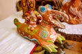 Krasnoe, Russia - May 2016: Exhibition-sale of ceramics