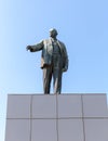 Lenin monument in the square of metallurgists. The monument is made of bronze