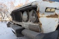 Krasnoyarsk, Russia, August 10, 2019: Russian retro Lada 2106 car on the street abandoned or stolen. broken lights