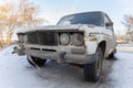 Krasnoyarsk, Russia, August 10, 2019: Russian retro Lada 2106 car on the street abandoned or stolen.