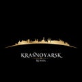 Krasnoyarsk Russia city skyline silhouette black background