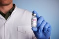 Doctor Shows Astrazeneca Coronavirus Vaccine Vial