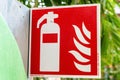 KRAUSNICK, GERMANY - Jan 11, 2020: An information sign for a fire extinguisher