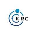 KRC letter technology logo design on white background. KRC creative initials letter IT logo concept. KRC letter design Royalty Free Stock Photo