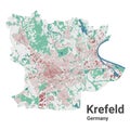 Krefeld city map within administrative borders